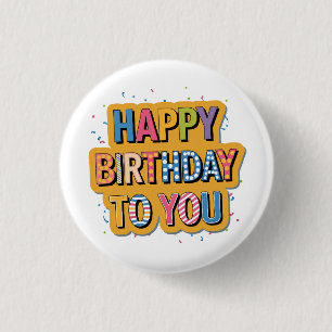 Gemustertes Alles Gute zum Geburtstag Button