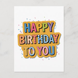 Gemustertes Alles Gute zum Geburtstag Einladungspostkarte