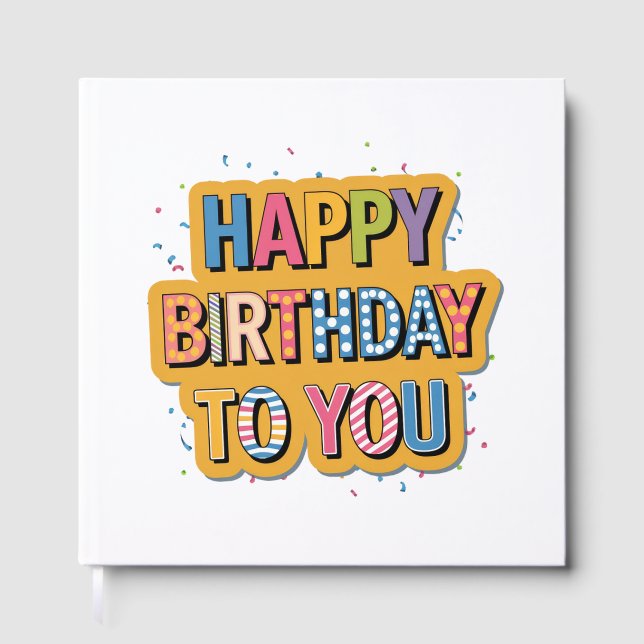 Gemustertes Alles Gute zum Geburtstag Gästebuch (Vorderseite)