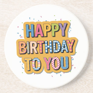 Gemustertes Alles Gute zum Geburtstag Getränkeuntersetzer