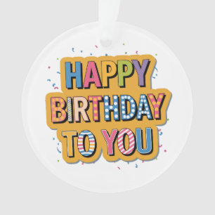 Gemustertes Alles Gute zum Geburtstag Ornament