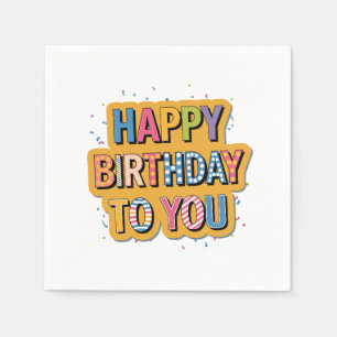 Gemustertes Alles Gute zum Geburtstag Serviette