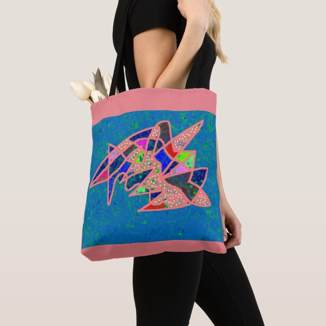 Gemustertes Design der rosa und blauen Kunst (Von Nahem)