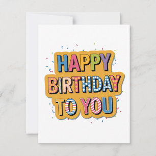 Gemustertes Happy Birthday Einladung