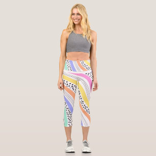 GEMUSTERTES Hochwaisted-Capris Capri Leggings