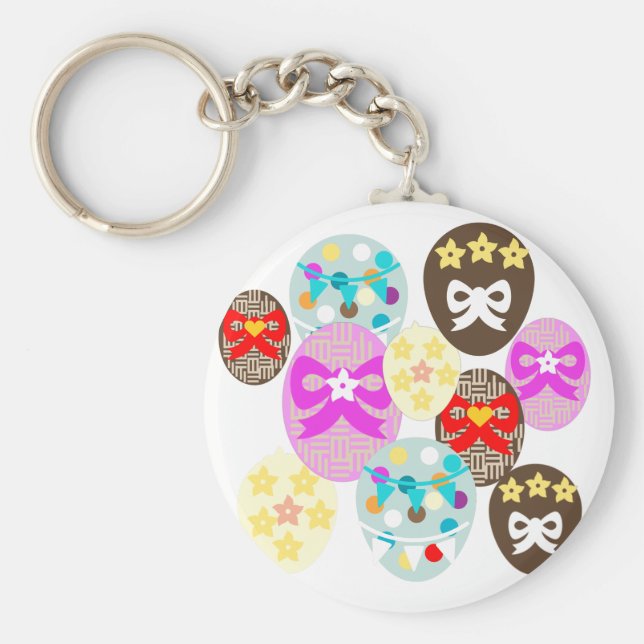 Gemustertes Ostereier Schlüsselanhänger (Vorne)