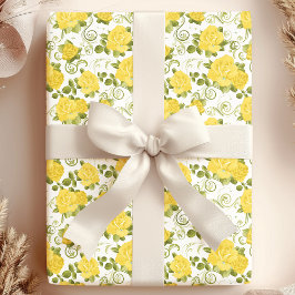 Gemustertes Papier für die Gelben Rosen Geschenkpapier