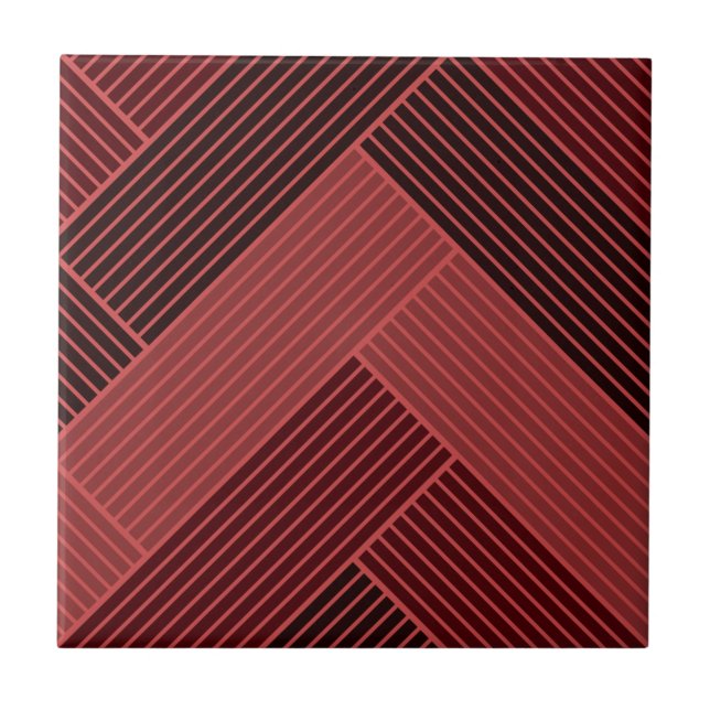 Gemustertes Rotburgund-Herringbone Fliese (Vorderseite)