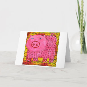 Gemustertes Schwein Karte