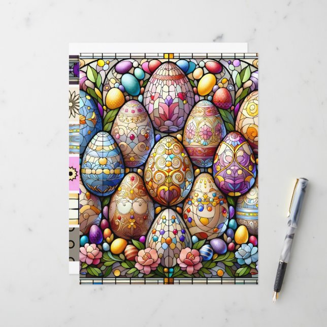 Gemustertes Scrapbook aus verkettetem Glas (Vorderseite/Rückseite Beispiel)