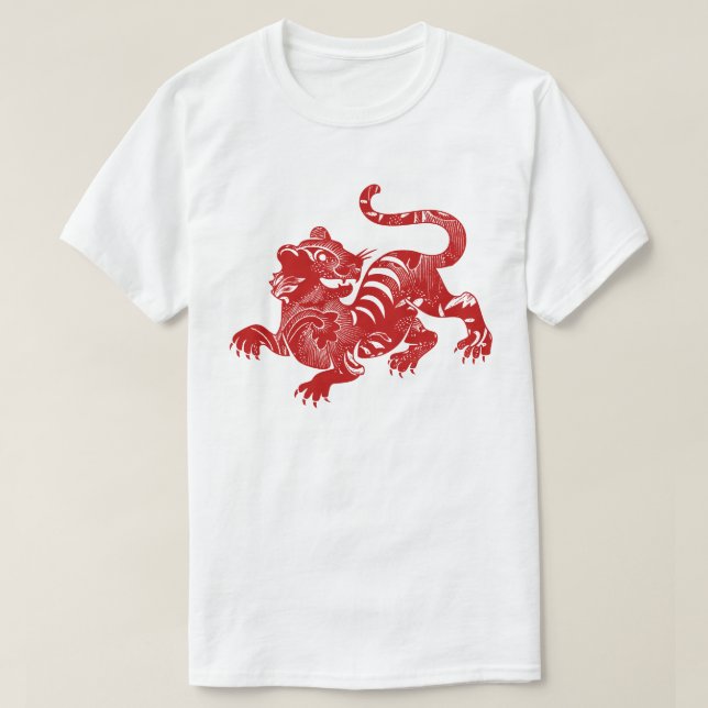 Gemustertes Tiger-T-Shirt T-Shirt (Design vorne)