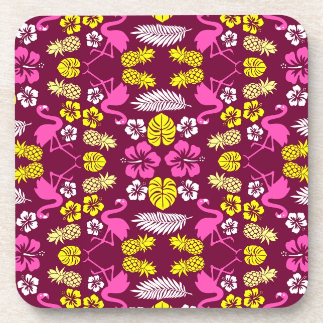 Gemustertes tropisches Obst Getränkeuntersetzer (Vorderseite)