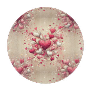gemustertes Valentinherz Schneidebrett
