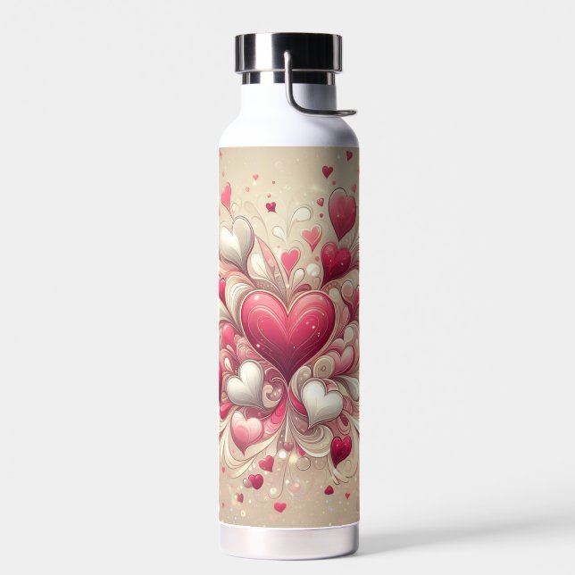 gemustertes Valentinherz Trinkflasche (Links)