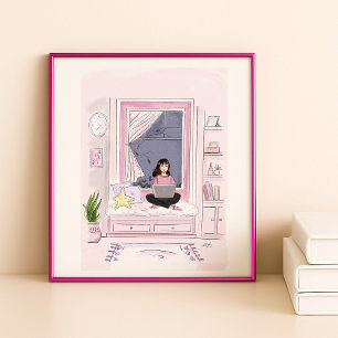 gemütlich am Zuhause, Mode-Illusion Poster