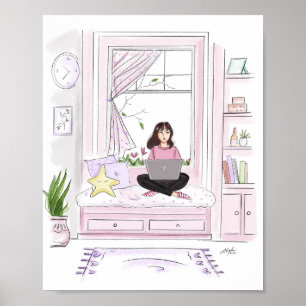 gemütlich am Zuhause, Mode-Illusion Poster