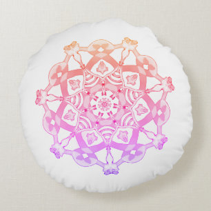 *~* gemütlich Lavendel u. rosa weiße Mandala Rundes Kissen