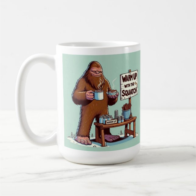 Gemütlich mit Bigfoot's Hot Cocoa Stand aufstehen Kaffeetasse (Links)