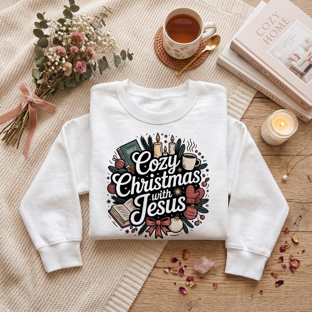 Gemütlich mit Jesus, Weihnachten  Sweatshirt (Von Creator hochgeladen)