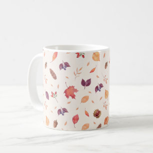 Gemütliche Aquarell-Blätter und Eicheln des Herbst Kaffeetasse