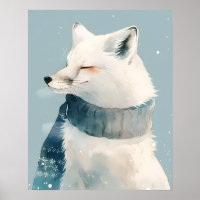 Gemütliche Arktische-Fuchs-Kinderzimmer-Wandkunst