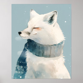 Gemütliche Arktische-Fuchs-Kinderzimmer-Wandkunst  Poster