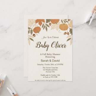 Gemütliche Babyparty zur Feier des Herbstes Einladung