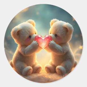 Gemütliche Begleiter -  Runder Aufkleber