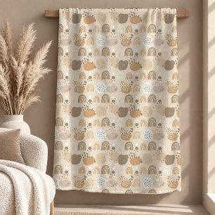 Gemütliche Beige Neutrale Regenbogen-Wurfdecke Dek Fleecedecke