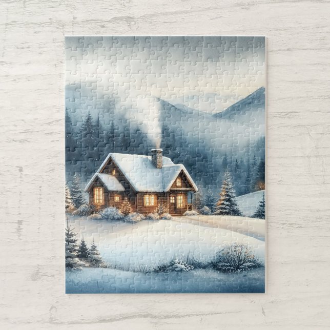 Gemütliche Berghütte Winterlandschaft Puzzle (Von Creator hochgeladen)