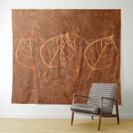 Gemütliche Blätter Formen Kupferschau Tapestry Wandteppich