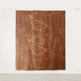 Gemütliche Blätter Formen Kupferschau Tapestry Wandteppich