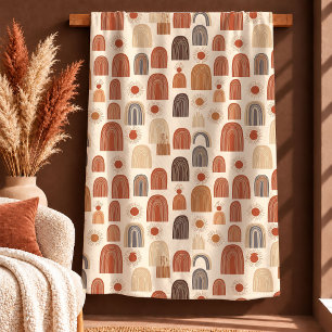 Gemütliche Boho-Formen Kupfer-Rost-Decke Geschenk Fleecedecke
