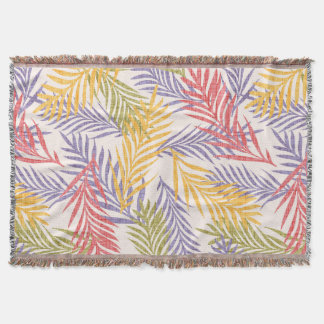 Gemütliche Boho-Tropen-Dekor-Decke. Boho Palmwedel Decke