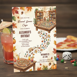 Gemütliche Brettspiel-Café-Geburtstagsnacht im Her Einladung