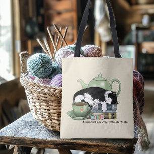 Gemütliche Bücher Katze Smoking Tee Süße Grüne Tee Tragetaschen Mit Langen Trägern