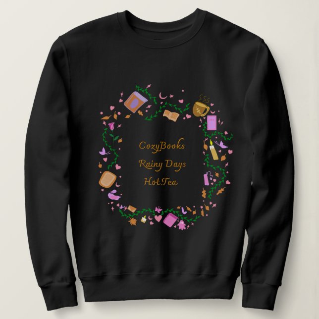 Gemütliche Bücher, Regentage, Heißer Tee (Design vorne)