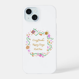 Gemütliche Bücher, Regentage, Heißer Tee iPhone 15 Hülle