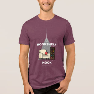 Gemütliche Bücherregal-Ecke Leseckmuschel-Design Tri-Blend Shirt