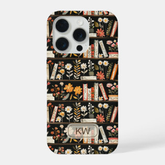 Gemütliche Bücherregal-Monogramm-Handyhülle iPhone 15 Pro Hülle