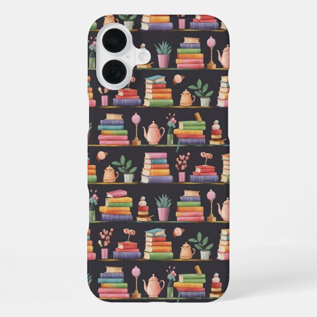 Gemütliche Bücherwinkel-Muster iPhone Hülle (Rückseite)