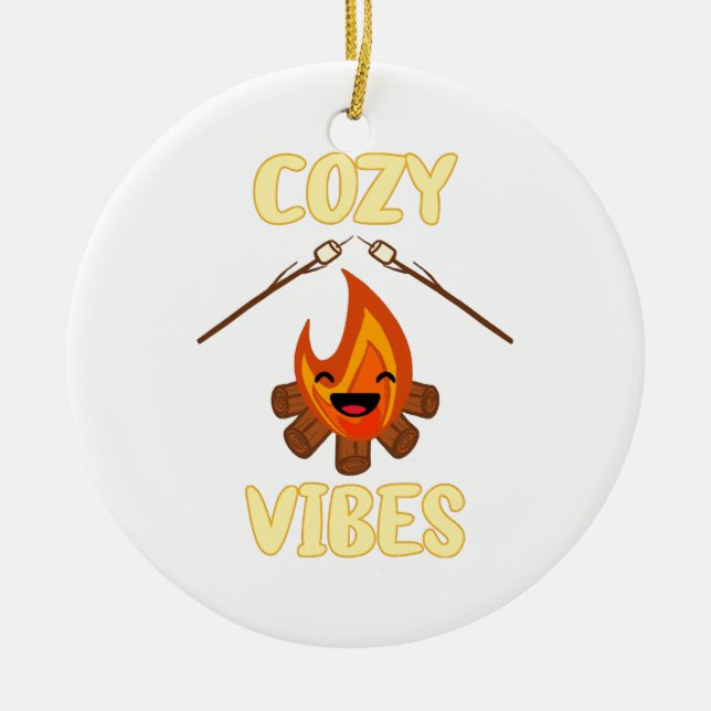 Gemütliche Campfire Vibes Roasting Marshmallows fü Keramik Ornament (Vorne)