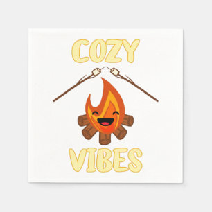 Gemütliche Campfire Vibes Roasting Marshmallows fü Serviette