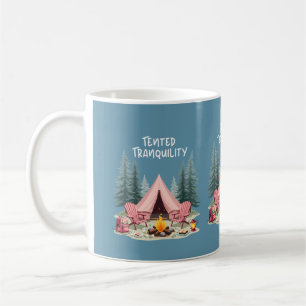 Gemütliche Camping-Ästhetik Glamping-Zelt & Lagerf Kaffeetasse