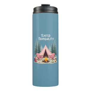 Gemütliche Camping-Ästhetik Glamping-Zelt & Lagerf Thermosbecher