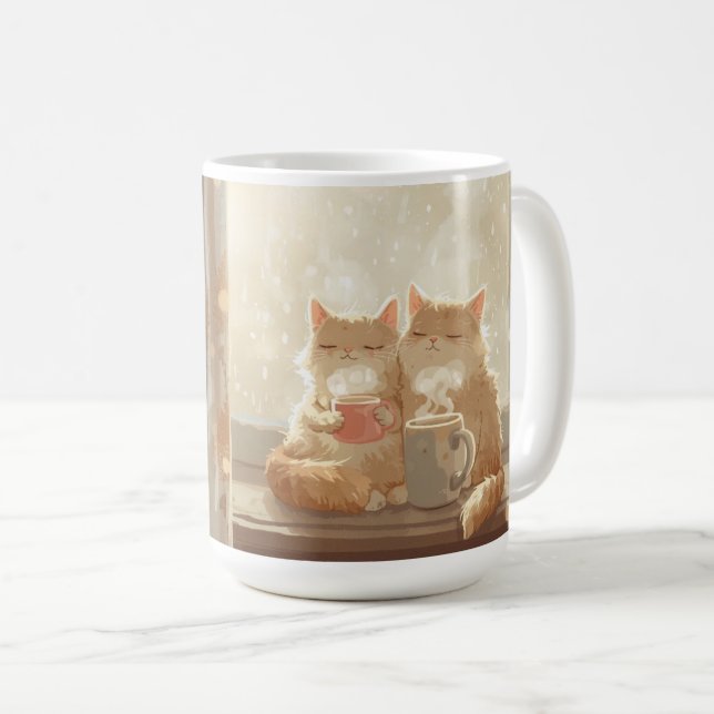 Gemütliche Cat Coffee Momente Kaffeetasse (VorderseiteRechts)