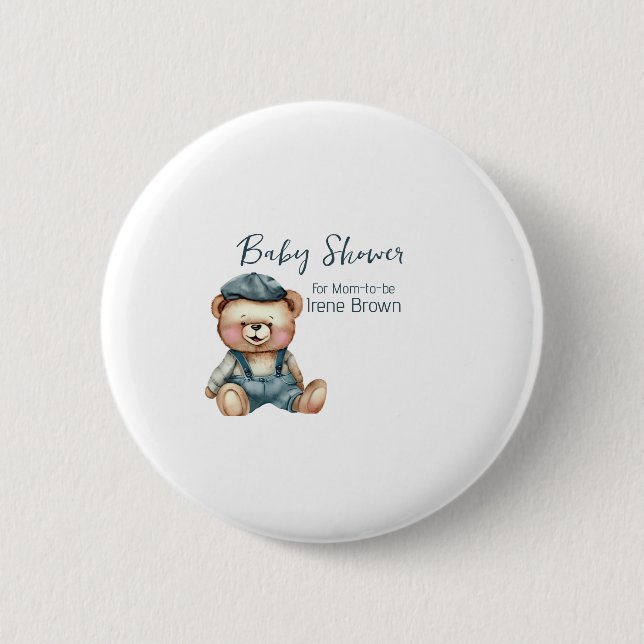 Gemütliche Charming-Babydusche Button (Vorderseite)