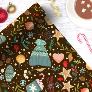 Gemütliche Cocoa und Mittens Niedlicher Feiertag W Geschenkpapier
