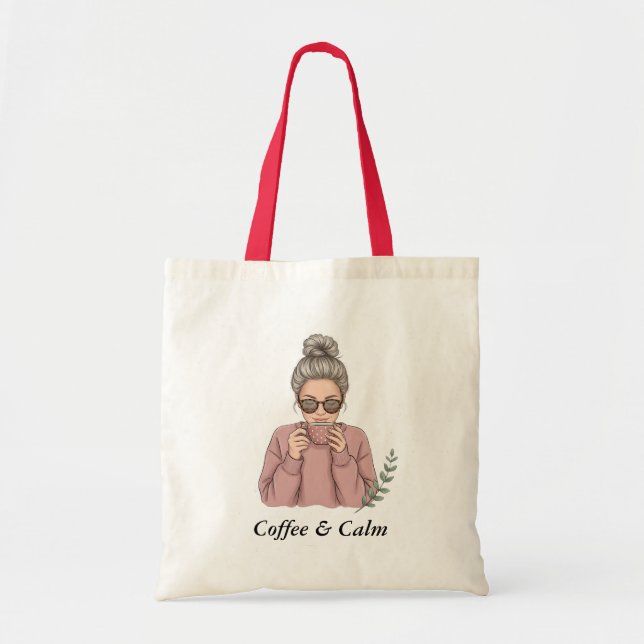 Gemütliche Coffee-Oma-Ästhetik-Tasche Tragetasche (Vorne)