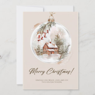 Gemütliche Cottage-Christmas-Karte mit Weihnachtsk Feiertagskarte